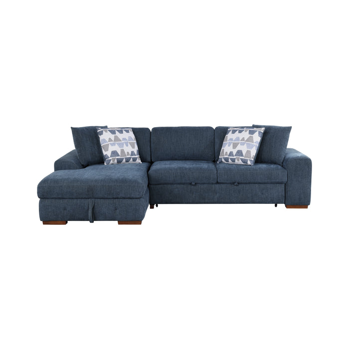 Raife 3-Piece Sectional with Left Chaise and Ottoman in Blue - 9624BU*3LC2R - FAMSA Furniture (TX)