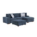 Raife 3-Piece Sectional with Right Chaise and Ottoman in Blue - 9624BU*32LRC - FAMSA Furniture (TX)