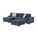 Raife 3-Piece Sectional with Left Chaise and Ottoman in Blue - 9624BU*3LC2R - FAMSA Furniture (TX)