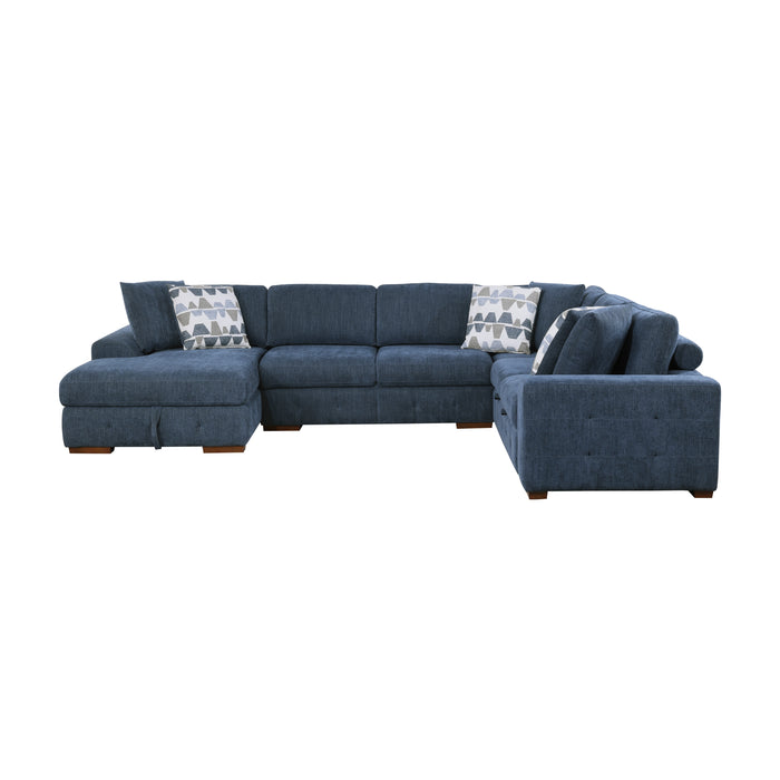 Raife 4-Piece Sectional with Left Chaise in Blue - 9624BU*42RLC - FAMSA Furniture (TX)