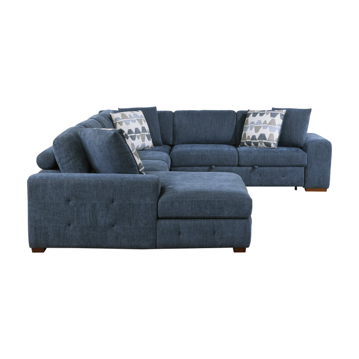 Raife 4-Piece Sectional with Left Chaise in Blue - 9624BU*42RLC - FAMSA Furniture (TX)