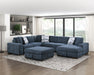 Raife (5)5-Piece Sectional with Right Chaise and Storage Ottoman in Blue - 9624BU*52LRC - FAMSA Furniture (TX)