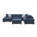 Raife (5)5-Piece Sectional with Left Chaise and Storage Ottoman in Blue - 9624BU*5LC2R - FAMSA Furniture (TX)