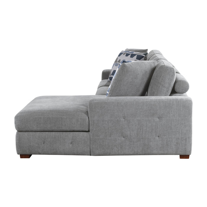 Raife 2-Piece Sectional with Right Chaise in Gray - 9624GY*22LRC - FAMSA Furniture (TX)