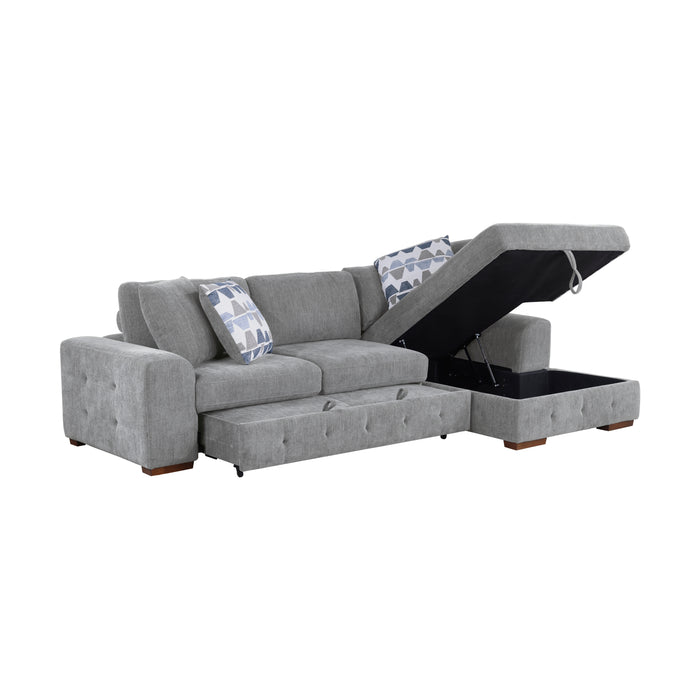 Raife 2-Piece Sectional with Right Chaise in Gray - 9624GY*22LRC - FAMSA Furniture (TX)