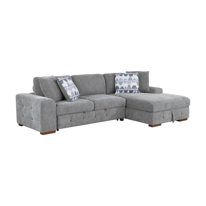 Raife 2-Piece Sectional with Right Chaise in Gray - 9624GY*22LRC - FAMSA Furniture (TX)