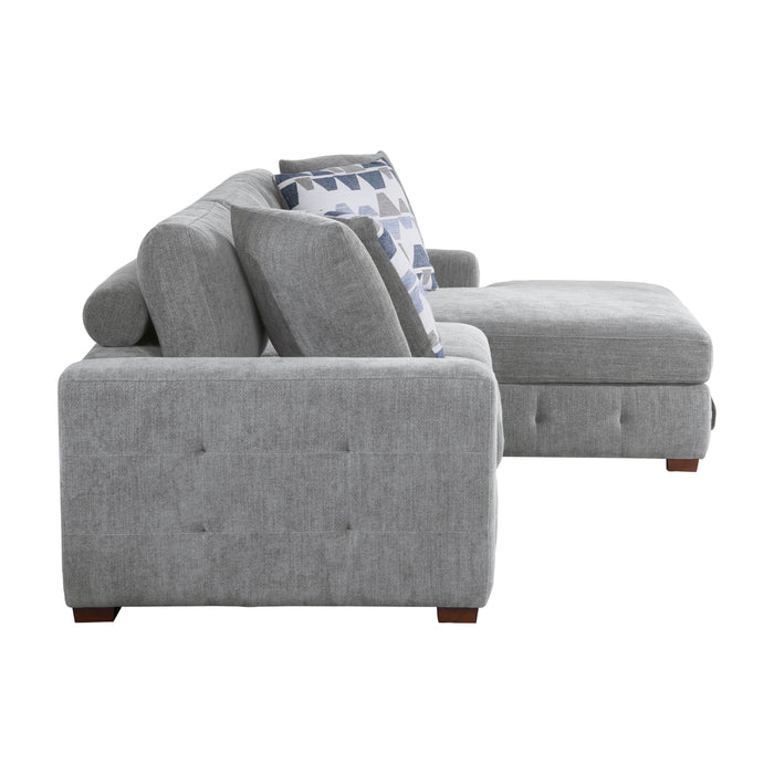 Raife 2-Piece Sectional with Right Chaise in Gray - 9624GY*22LRC - FAMSA Furniture (TX)