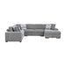 Raife 4-Piece Sectional with Right Chaise in Gray - 9624GY*42LRC - FAMSA Furniture (TX)