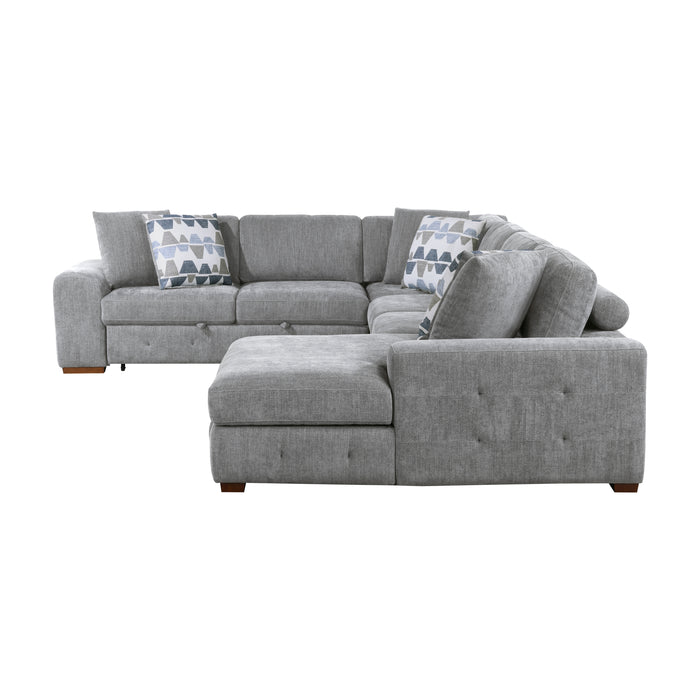 Raife 4-Piece Sectional with Right Chaise in Gray - 9624GY*42LRC - FAMSA Furniture (TX)