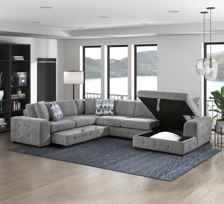 Raife 4-Piece Sectional with Right Chaise in Gray - 9624GY*42LRC - FAMSA Furniture (TX)