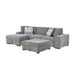 Raife 3-Piece Sectional with Left Chaise and Ottoman in Gray - 9624GY*3LC2R - FAMSA Furniture (TX)