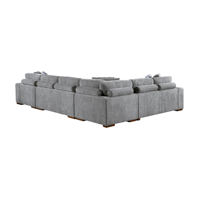 Raife (5)5-Piece Sectional with Right Chaise and Storage Ottoman in Gray - 9624GY*52LRC - FAMSA Furniture (TX)