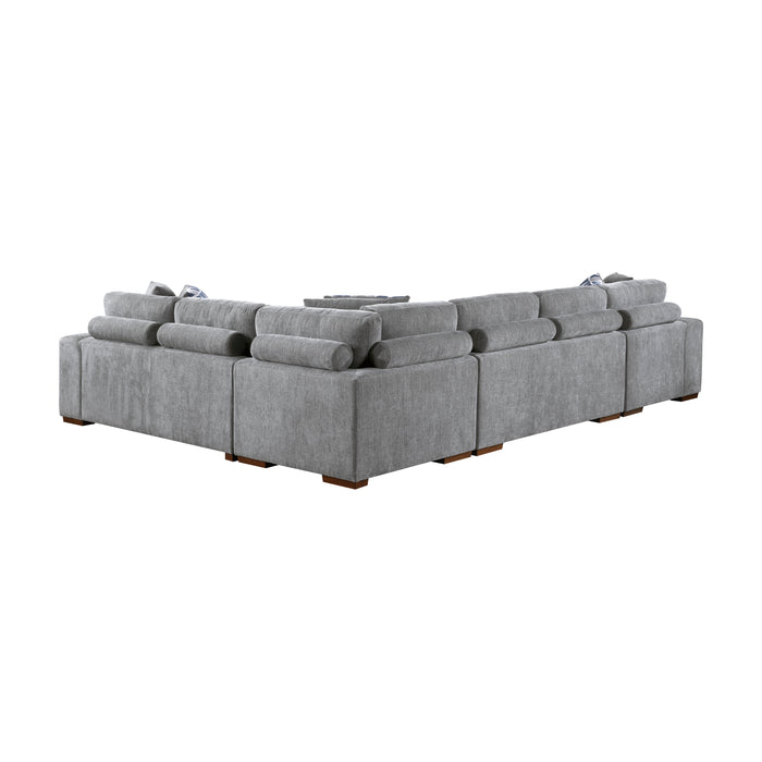 Raife (5)5-Piece Sectional with Left Chaise and Storage Ottoman in Gray - 9624GY*5LC2R - FAMSA Furniture (TX)