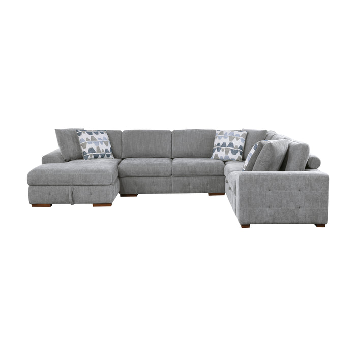 Raife (5)5-Piece Sectional with Left Chaise and Storage Ottoman in Gray - 9624GY*5LC2R - FAMSA Furniture (TX)