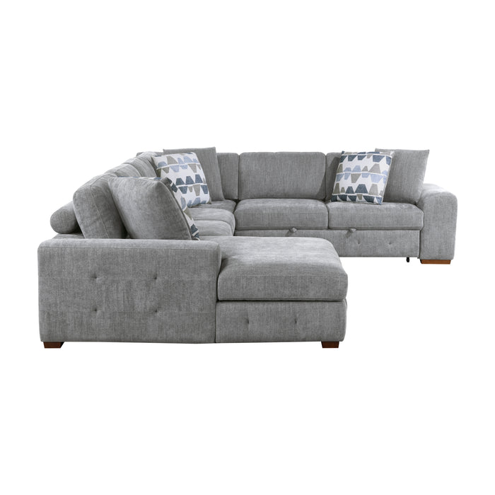 Raife (5)5-Piece Sectional with Left Chaise and Storage Ottoman in Gray - 9624GY*5LC2R - FAMSA Furniture (TX)