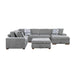 Raife (5)5-Piece Sectional with Right Chaise and Storage Ottoman in Gray - 9624GY*52LRC - FAMSA Furniture (TX)