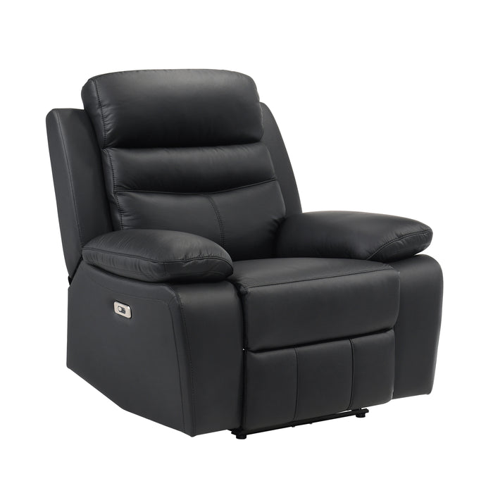 Hancock Power Reclining Chair in Black - 9628BLK-1PW - FAMSA Furniture (TX)