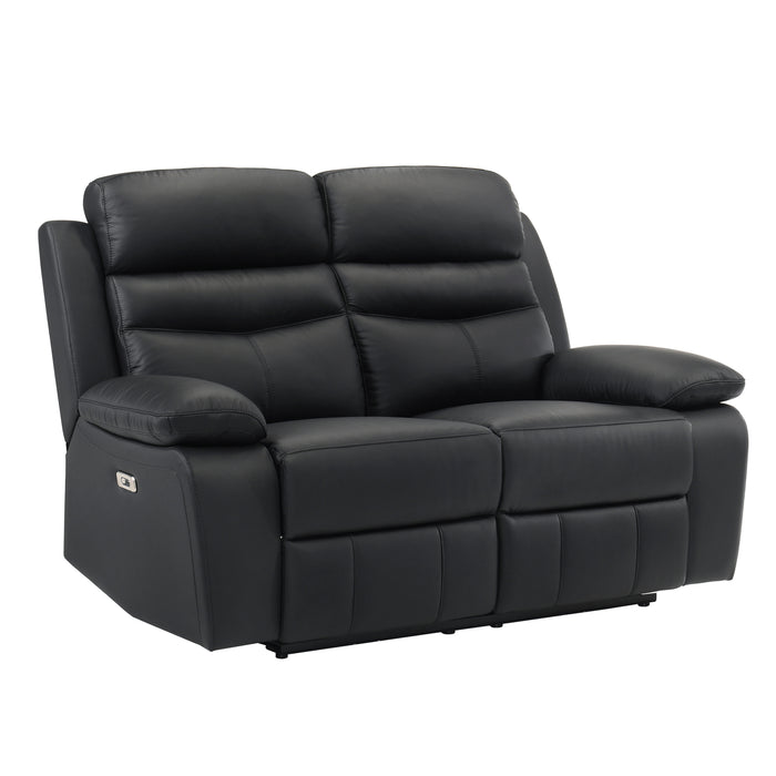 Hancock Power Double Reclining Loveseat in Black - 9628BLK-2PW - FAMSA Furniture (TX)