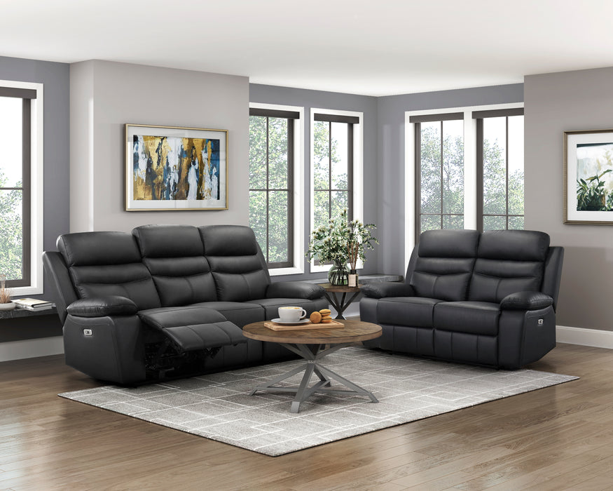 Hancock Power Double Reclining Loveseat in Black - 9628BLK-2PW - FAMSA Furniture (TX)