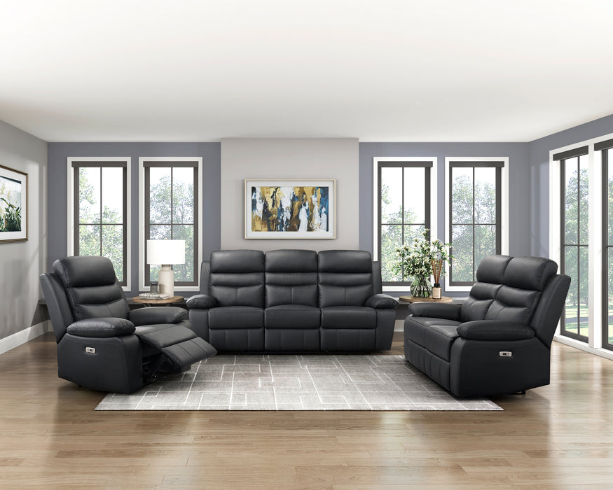 Hancock Power Double Reclining Loveseat in Black - 9628BLK-2PW - FAMSA Furniture (TX)