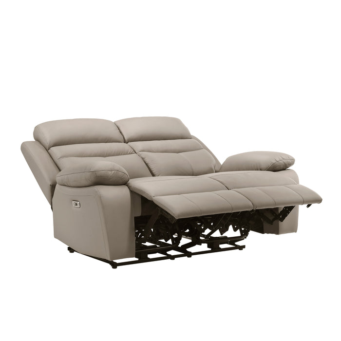 Hancock Power Double Reclining Loveseat in Beige - 9628LTE-2PW - FAMSA Furniture (TX)