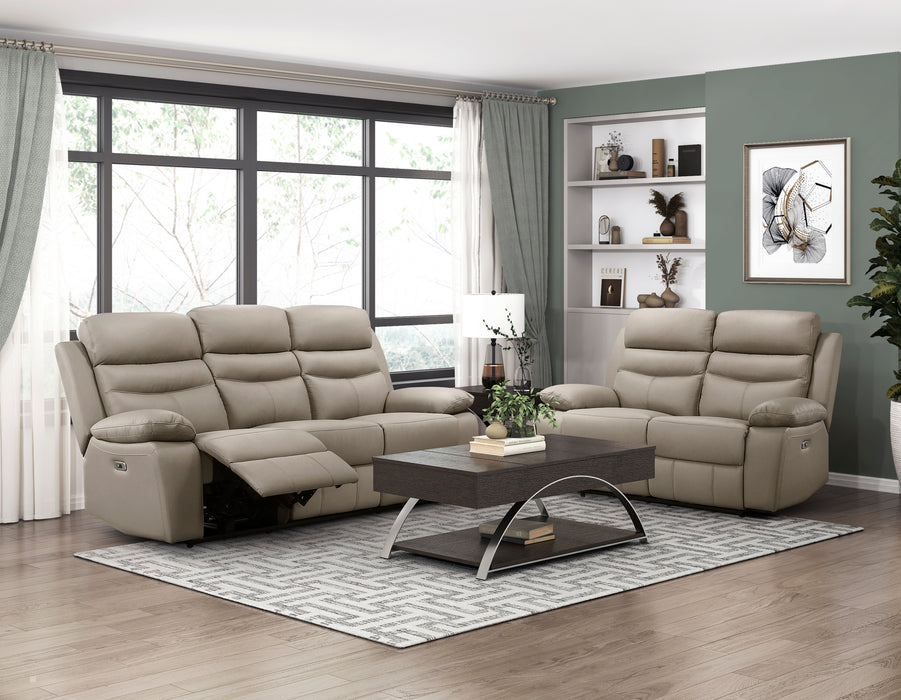 Hancock Power Double Reclining Sofa in Beige - 9628LTE-3PW - FAMSA Furniture (TX)