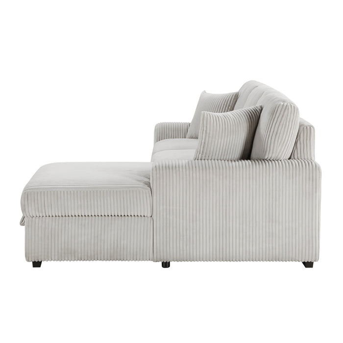 Marsh 2-Piece Sectional with Right Chaise in Gray - 9633MNB*22LRC - FAMSA Furniture (TX)