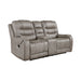 Oberon Double Reclining Loveseat with Center Console in Brown/Gray - 9634GBR-2 - FAMSA Furniture (TX)