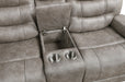 Oberon Double Reclining Loveseat with Center Console in Brown/Gray - 9634GBR-2 - FAMSA Furniture (TX)