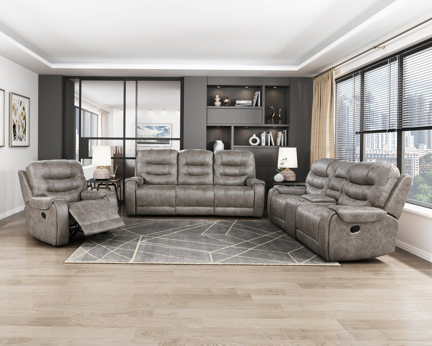 Oberon Double Reclining Sofa in Brown/Gray - 9634GBR-3 - FAMSA Furniture (TX)