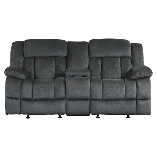 Laurelton Double Glider Reclining Loveseat with Center Console in Gray - 9636CC-2 - FAMSA Furniture (TX)