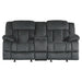 Laurelton Double Glider Reclining Loveseat with Center Console in Gray - 9636CC-2 - FAMSA Furniture (TX)