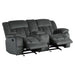 Laurelton Double Glider Reclining Loveseat with Center Console in Gray - 9636CC-2 - FAMSA Furniture (TX)
