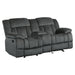 Laurelton Double Glider Reclining Loveseat with Center Console in Gray - 9636CC-2 - FAMSA Furniture (TX)