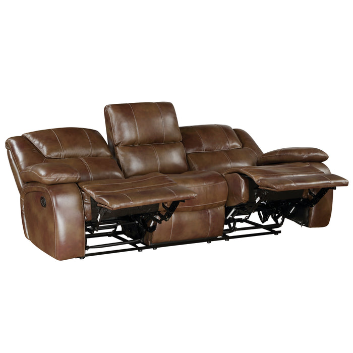 Ellicott Double Reclining Sofa in Brown - 9639BR-3 - FAMSA Furniture (TX)