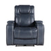 Keziah Power Reclining Chair with Power Headrest and Storage Arms in Blue - 9640BU-1PWH - FAMSA Furniture (TX)