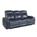 Keziah Power Double Reclining Sofa with Power Headrests and Storage Arms in Blue - 9640BU-3PWH - FAMSA Furniture (TX)