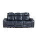 Keziah Power Double Reclining Sofa with Power Headrests and Storage Arms in Blue - 9640BU-3PWH - FAMSA Furniture (TX)