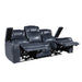 Keziah Power Double Reclining Sofa with Power Headrests and Storage Arms in Blue - 9640BU-3PWH - FAMSA Furniture (TX)