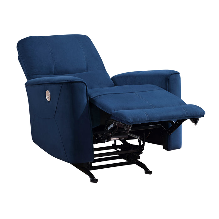 Artem Power Rocker Reclining Chair in Blue - 9645NV-1PW - FAMSA Furniture (TX)