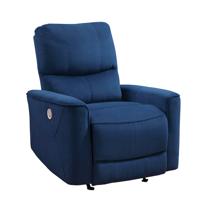 Artem Power Rocker Reclining Chair in Blue - 9645NV-1PW - FAMSA Furniture (TX)