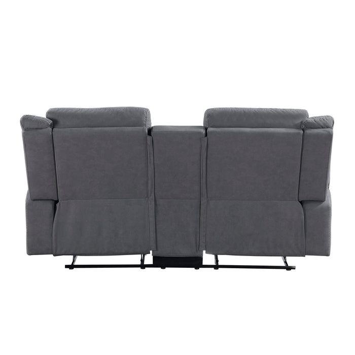 Dean Double Reclining Loveseat with Center Console in Gray - 9646GY-2 - FAMSA Furniture (TX)