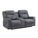 Dean Double Reclining Loveseat with Center Console in Gray - 9646GY-2 - FAMSA Furniture (TX)