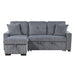 Rhett 3-Piece Reversible Sectional with Pull-out Bed and Hidden Storage in Gray - 9649DG*SC - FAMSA Furniture (TX)