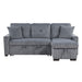 Rhett 3-Piece Reversible Sectional with Pull-out Bed and Hidden Storage in Gray - 9649DG*SC - FAMSA Furniture (TX)