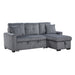 Rhett 3-Piece Reversible Sectional with Pull-out Bed and Hidden Storage in Gray - 9649DG*SC - FAMSA Furniture (TX)