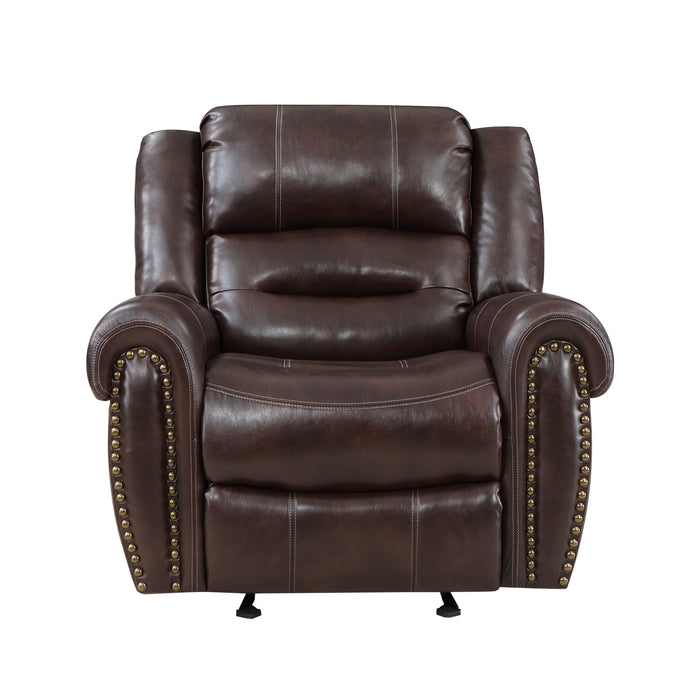 Center Hill Glider Reclining Chair in Brown - 9668NBR-1 - FAMSA Furniture (TX)