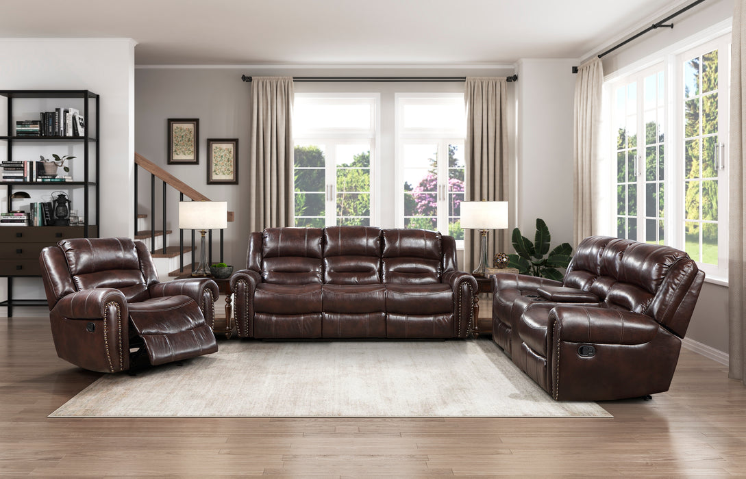 Center Hill Glider Reclining Chair in Brown - 9668NBR-1 - FAMSA Furniture (TX)