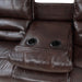 Center Hill DOUBLE RECLINING SOFA WITH CENTER DROP-DOWN CUP HOLDERS in Brown - 9668NBR-3 - FAMSA Furniture (TX)