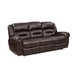 Center Hill DOUBLE RECLINING SOFA WITH CENTER DROP-DOWN CUP HOLDERS in Brown - 9668NBR-3 - FAMSA Furniture (TX)
